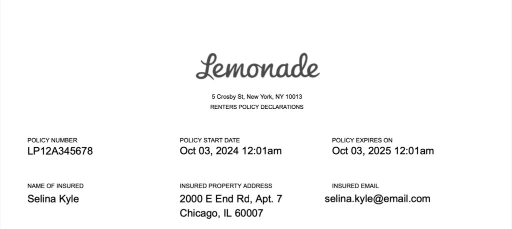 The basics of a declarations page.